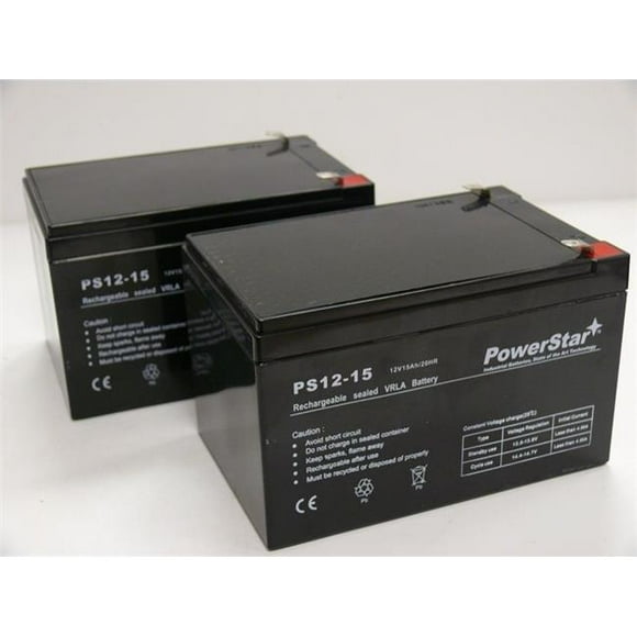 PowerStar PS12-15-2Pack19 12V- 15Ah Battery For Razor E500S- MX500- MX650