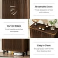 thumbnail image 7 of Tribesigns 6-Tier Shoe Cabinet with Louvered Doors, Wooden Shoe Storage Cabinet, Shoe Organizer Cabinet for Entryway, Hallway (Dark Walnut), 7 of 7