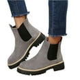 thumbnail image 3 of Winter Boots for Women, Snow Boots Warm Fur Lined Comfortable Ankle Waterproof Anti Slip Chelsea Boot (Gray,39), 3 of 9