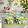 thumbnail image 4 of Japanese Aquatian Dogs Kitchen Towels Set of 3, Cute Cats Spring Green Trees Hills Absorbent Dish Towels for Kitchen, Microfiber Hand Towel, Quick Drying Tea Towel for Cleaning Decorative Dishcloths, 4 of 7