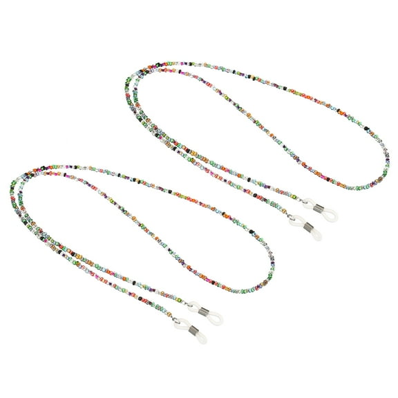 Uxcell Eyeglass Strap 2 Pack Adjustable Eye Glasses Holder Chains Bead Style Sunglasses Eyewear Retainer Colored