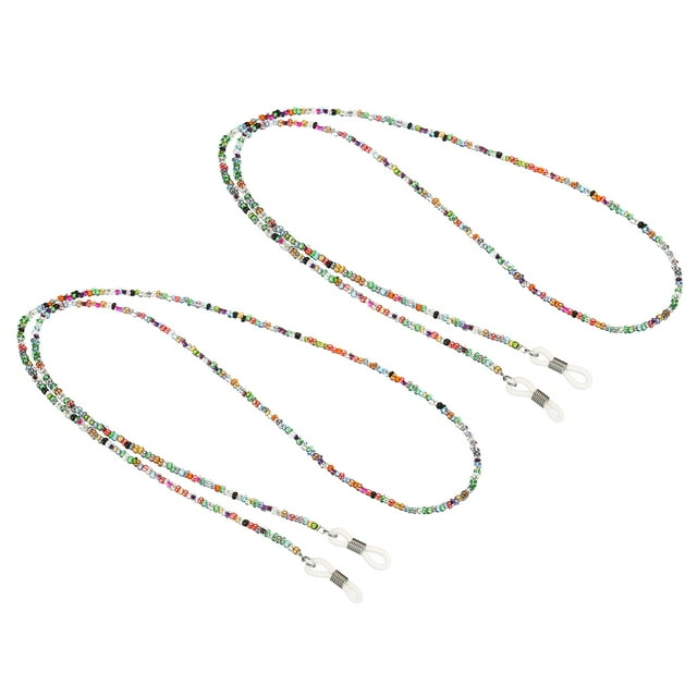 Unique Bargains Sangle pour Lunettes, Lot de 2, Chaînes Réglables pour Porte-Lunettes, Style Perles, Retenue de Lunettes de Soleil, Coloré