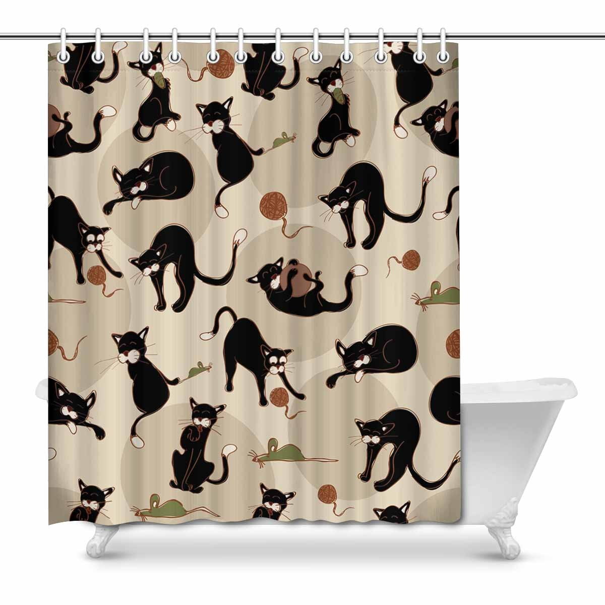 Dachshund Bathroom with 12 Hooks Shower Curtains Modern Bathroom Accessories Fashion Polyester Fabric Machine Washable Waterproof Shower Curtain 60 X 72 Inches