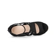 thumbnail image 4 of Allegra K Women's Platform Peep Toe Strappy Back Zip Wedge Heel Sandal Black 6, 4 of 8