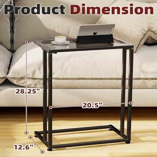 Lavish Home Folding TV Tray Table With Removable Top | Black Portable Side Table For Living Room, Bedroom, Office