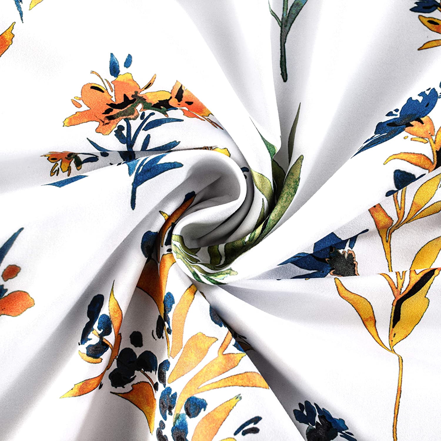 DriftAway Sylvia Floral Botanical Herbs Watercolor Printed Pattern Lined Blackout Thermal Insulated Window Curtain Valance Rod Pocket Single 52 Inch by 18 Inch Plus 2 Inch Header Multi