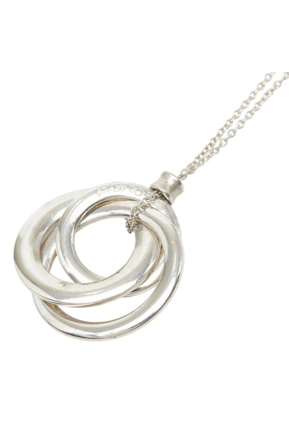 Pre-Owned Tiffany & Co. Interlocking Circle Small Necklace, SV925 Silver, Women's.