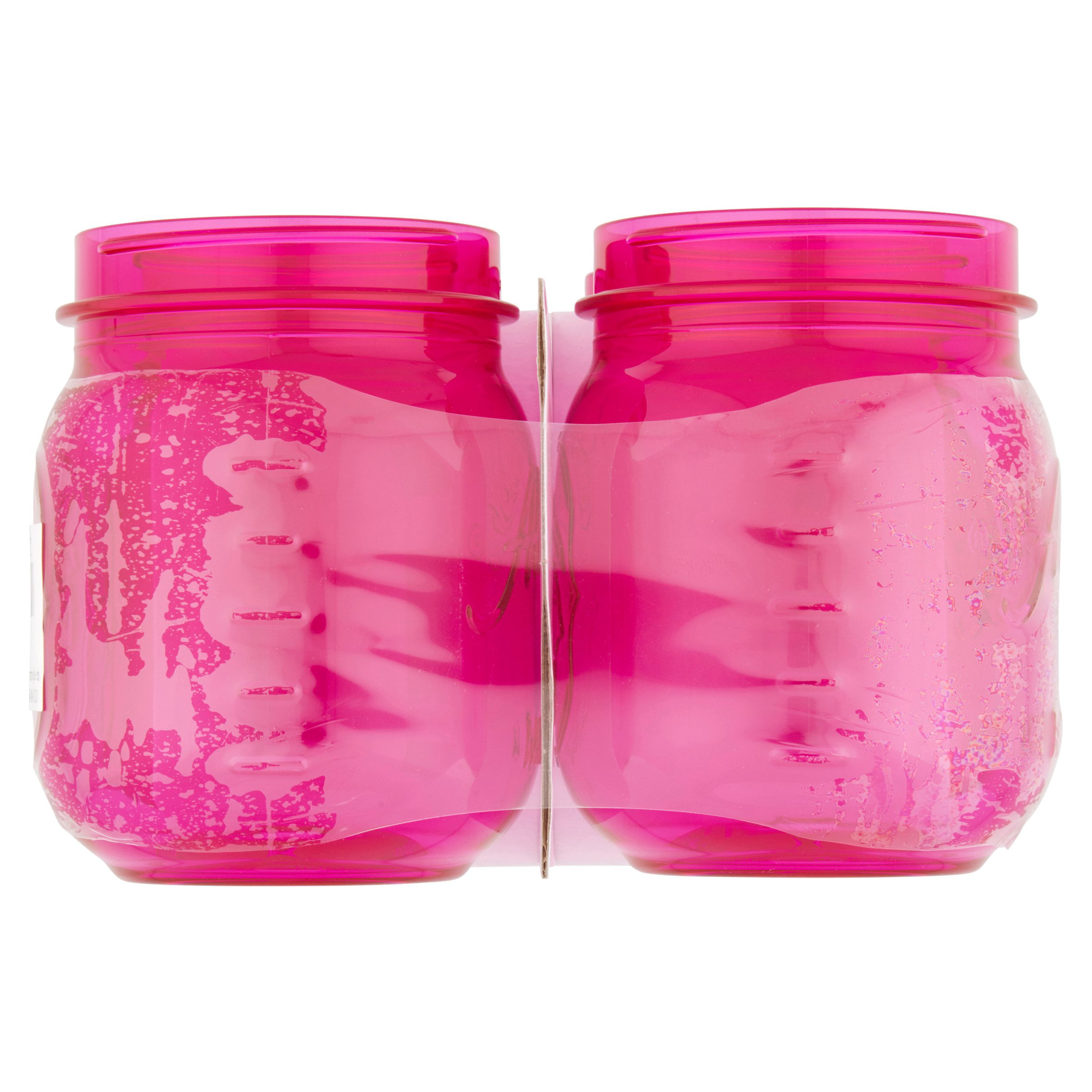4) Crofton Drink Mason Jars w/ Lids & 3) Straws Iridescent Pink Flamingo Cup  JH6