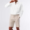 thumbnail image 4 of Camisas De CompresióN Para Hombre Camisa de manga larga casual para hombre Camisa de diario de color sólido con botones de bolsillo delgados a la moda (White, M), 4 of 6