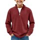 thumbnail image 2 of Sudadera informal holgada de manga larga con cremallera y cuello vuelto de color liso para niños y niñas, parte superior de poliéster, 2 of 5