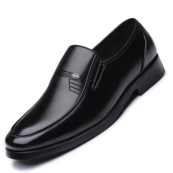 Men's Leather Shoes Business Shoes For The Black Round Head Formal Work Large Size Men's Shoes