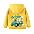 thumbnail image 4 of CYRBOKO Boys' Jeckets, Zip up 2025 Lightweight Long Sleeve Hooded Outerwear Yellow Size 6 T, 4 of 6