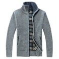 thumbnail image 2 of Suéter tipo cárdigan de otoño e invierno grueso con forro polar para hombre, suéter de cuello alto, suéter de talla grande, 2 of 5