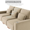 thumbnail image 6 of Aukfa 3 Piece Sofa Set - 99" Oversized 3 Seat Couch with Cup Holders&Pillows, Chenille, Khaki, 6 of 9