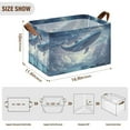 thumbnail image 7 of Yayeee Foldable Storage Basket for Shelves with Handles Set of 2 Waterproof Cloth Bins, Night Floating Whale, 7 of 7