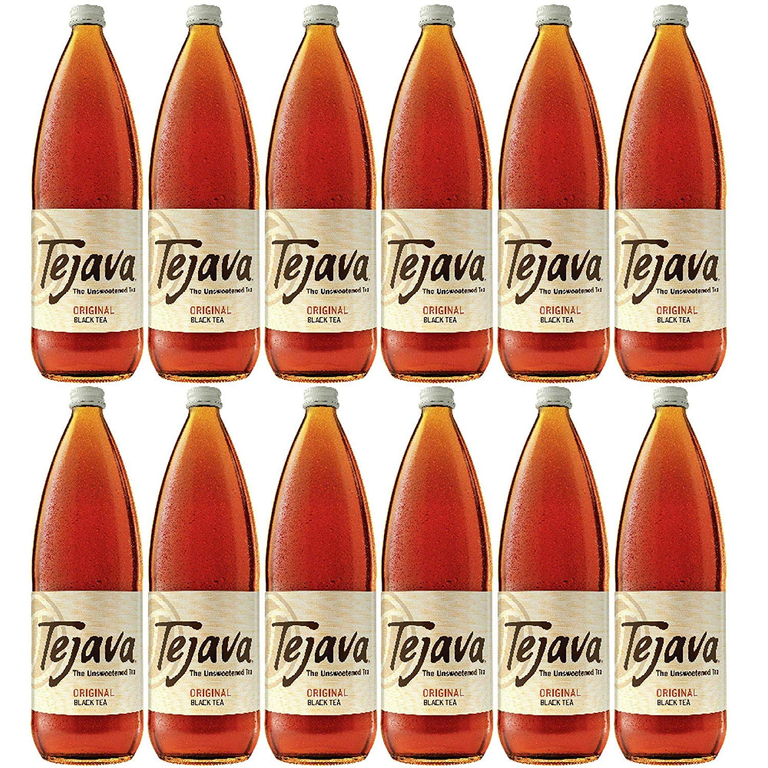 Tejava 1 Liter Original Black Tea Glass Bottles 12 Pack 100