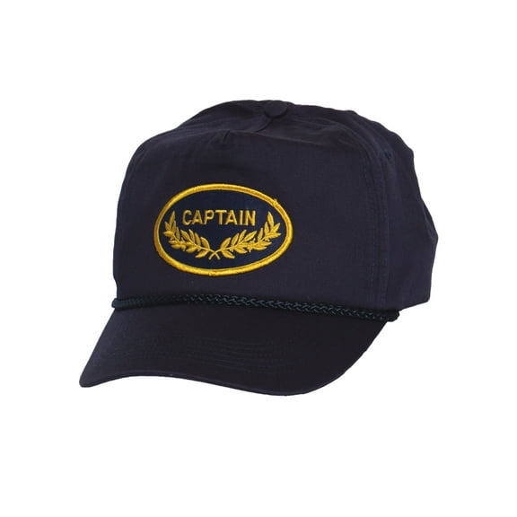 Top Headwear Captain Hat 5 Panel Adjustable Cap with Rope Navy