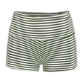 thumbnail image 5 of XIAONU Women's Striped Fold-Over Yoga Shorts Slim Fit Above Knee Stretch Waist Soft Active Lounge Bottoms, 5 of 5