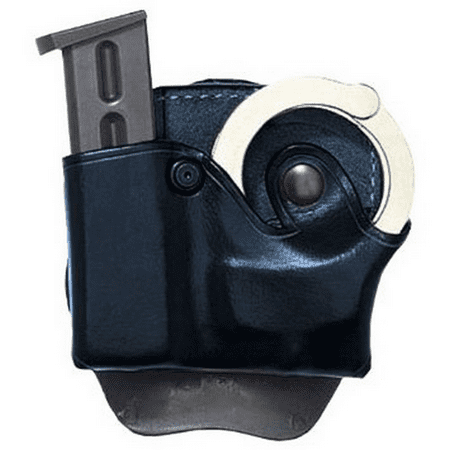 Cuff Mag Combo - AKER LEATHER 519 D.M.S. Combo Mag and Handcuff Case Color: Black Gun: Beretta 92D Hand: Left