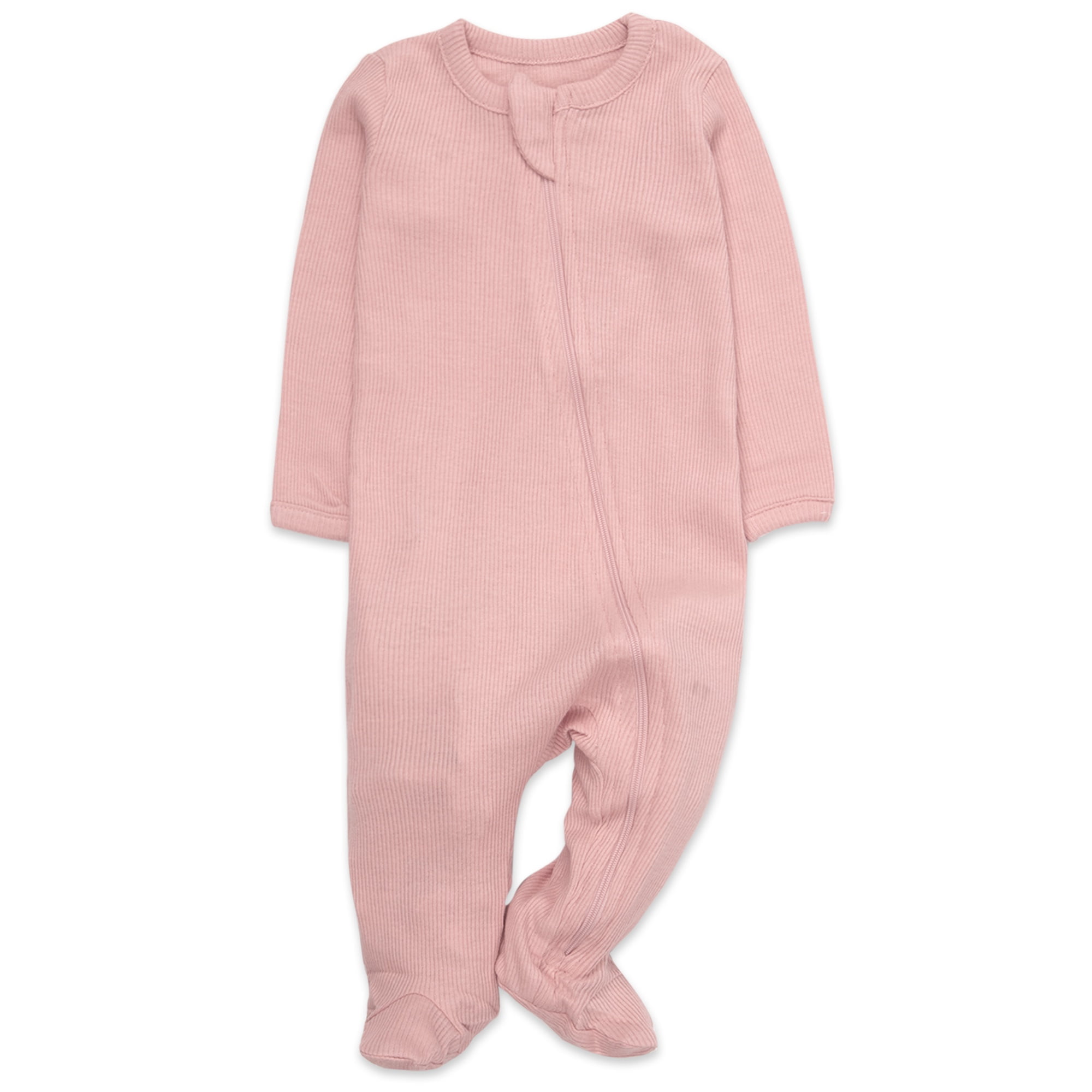 Baby Essentials Newborn Infant Girls 0 Months 4 Pack Footie Bodysuits
