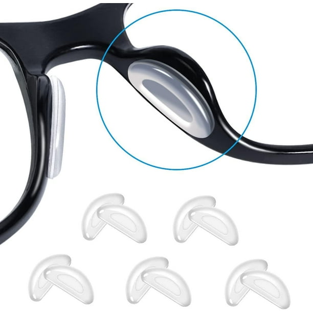 Almohadillas para la nariz YONGSHENG 5 pares de silicona para gafas transparente 2 mm