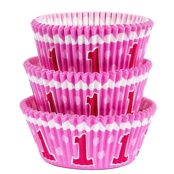 1st Birthday Girl Cupcake Cups (75ct)