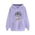 thumbnail image 3 of Uootdi Christmas Hoodies for Women Palm Tree Gift Light Sweatshirt Xmas Tree Print Hoodies With Pocket Casual Festive Gift Fall Pullover, 3 of 4