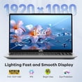 thumbnail image 5 of 15.6" IPS FHD Gaming Laptop 32GB DDR5 RAM 1TB SSD AMD Ryzen 5 6600H (Beat i7-1165G7, 6 Cores Up to 4.5GHz) AMD Radeon 660M GPU-Computer with 100W Type-C Backlit Keyboard Fingerprint Silver, 5 of 7