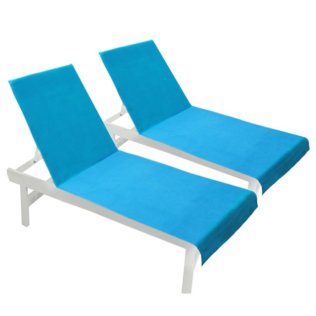 Funda para Silla de Lounge de Piscina COTTON CRAFT 100% Algodón Juego de 2 en Color Aqua