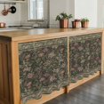 thumbnail image 6 of Sage Green Floral Tier Curtains 24 Inch Length, Ethnic Tribe Abstract Art Flowers Cafe Short Curtains for Bathroom Over Sink, Small Kitchen Curtain Light Filtering Tiered Drapes 2 Panels 27.5"Wx24"L, 6 of 8