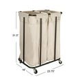 thumbnail image 2 of Household Essentials 2-bag Rolling Laundry Sorter, Natural, 2 of 11