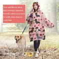 thumbnail image 4 of Pink Cute Dachshund Dog and Love Heart Wearable Oversized Blanket,Wearable Blanket Hoodie for Adults,Cozy Hooded Blankets with Super Pockets,Super Warm Fuzzy Pullover for Women & Men, 4 of 6