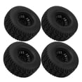 thumbnail image 3 of 6 Spoke Rubber Tires, Durable 2.2 Flat Pattern Exquisite Black 4PCS Plastic Wheel Rims Rubber Tires  for Typhon, 3 of 8
