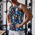 thumbnail image 5 of Lsque Space Dog Pattern Mens Tank Tops Muscle Athletic Quick Dry Sleeveless Workout Fitness T Shirts Beach Tank Top, Loose-fit Sleeveless Shirt for Men-Large, 5 of 7