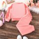 thumbnail image 3 of Gibobby Conjunto de pantalones para niños Otoño e invierno para niños, mangas de diseño único, de manga larga, pantalones superiores, traje para niñas(Rosa,5 Años), 3 of 5