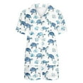 thumbnail image 5 of Ruimatai Women Casual Pajama Set Short Sleeve Blouse Short Pants Sleepwear Loose Comfortable Turtle Print Polyester Lounge Outfit, 5 of 5