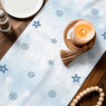 thumbnail image 3 of Blue Starfish Coastal Table Runner 72 Inches, Nautical Summer Beach Ocean Coral Bed Runner Dresser Scarves Tabletop for Indoor Outdoor Parties/Ceremony/Banquet, 18" x 72", 3 of 9