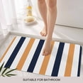 thumbnail image 3 of Burnt Orange Navy Blue Striped Door Mat&nbsp;Indoor Outdoor Entrance, Non Slip Rug for Kitchen Bathroom Entryway Rug, Farmhouse Stripe Art Washable Doormat Floor Mat 20x31.5 Inch, 3 of 8
