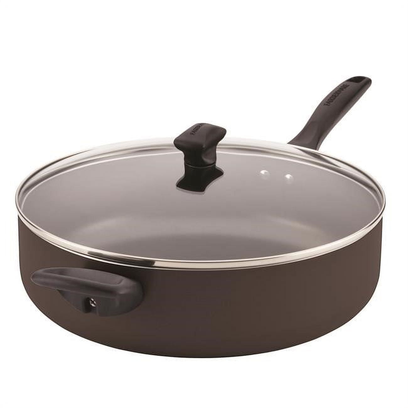 Farberware Dishwasher Safe Nonstick Jumbo Cooker with Lid and Helper Handle, 6 Quart, Black