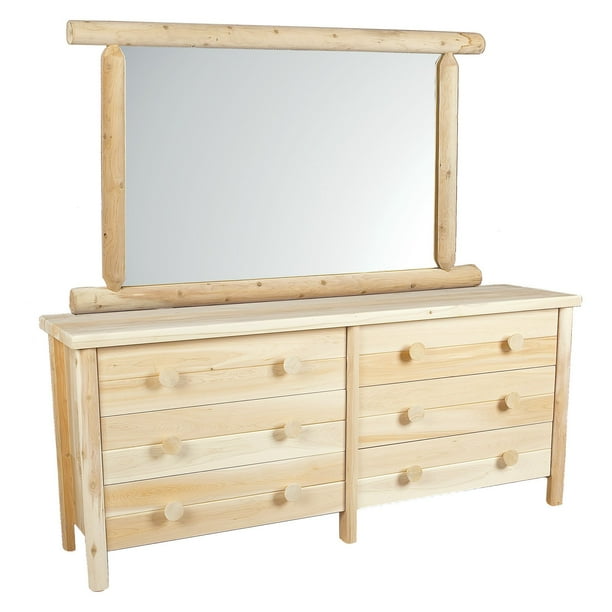 Rustic Natural Cedar Log 6 Drawer Dresser Walmart Com Walmart Com