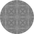 thumbnail image 1 of Ahgly Tapis Rond Lavable en Machine Intérieur Transitionnel Gris Foncé, 4 Pieds Rond, 1 of 7