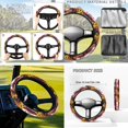 thumbnail image 4 of Jeiento Golf Cart Seat Cover 4 Pack with Steering Wheel Cover and Golf Cart Flags Highland Cattle US Flag Universal Seat Blanket Steering Wheel Cover Accessories Decor Golf Cart Banner, 4 of 5