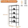 thumbnail image 5 of 5-Tier Metal Storage Shelving, Adjustable Shelves Unit Heavy Duty Standing Shelf Organizer for Kitchen, Closet, Pantry, Garage, Bathroom, Laundry, 5 of 7