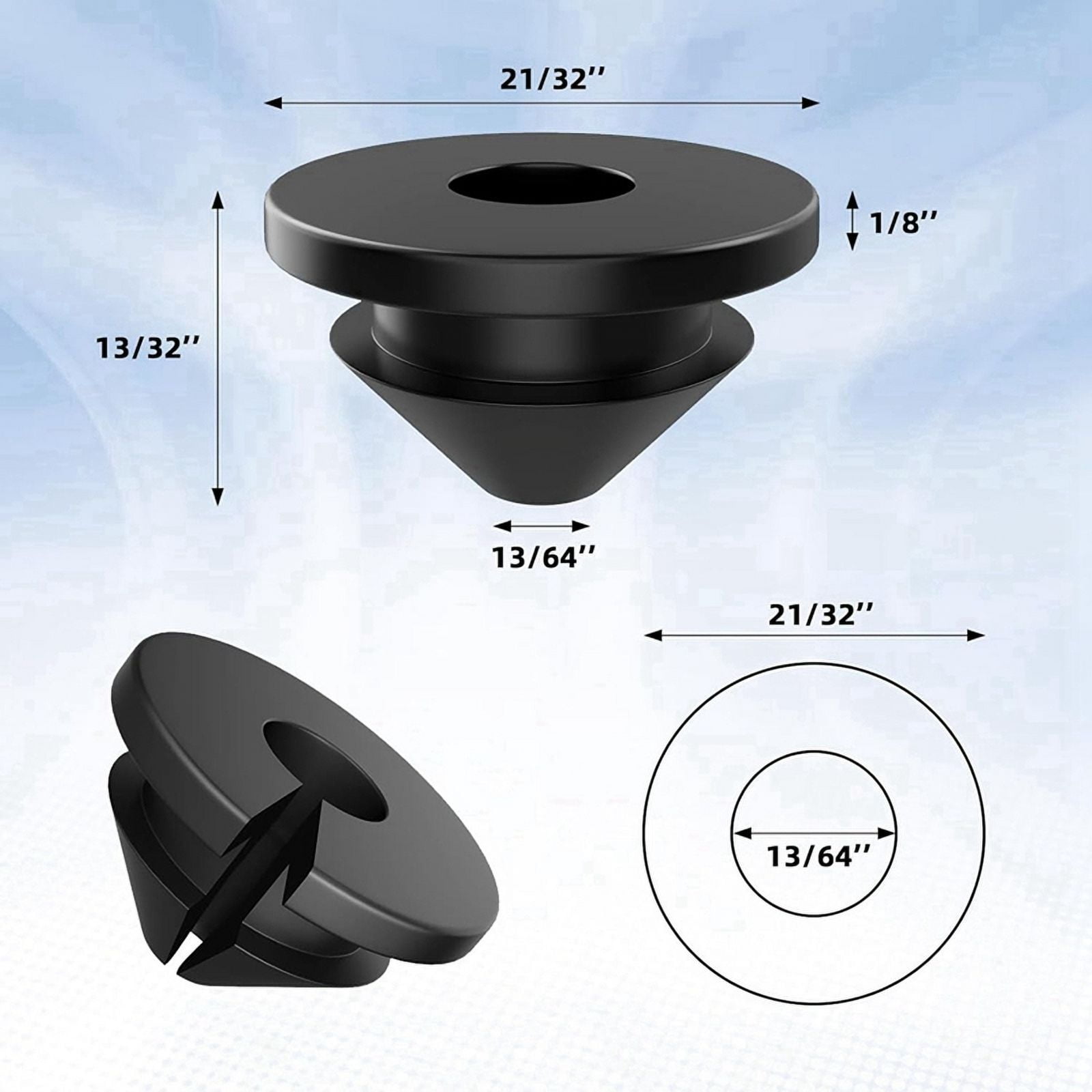 300PCS Cable Railing Rubber Grommets for 1/8Inch 5/32Inch 3/16Inch Cable for Metal Cable Railing Posts,Cable Railing Kit