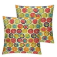 thumbnail image 2 of Acheng Colorful Decorative Square Throw Pillow Covers,Fruits Orange Grapefruit Lemon,with Zipper for Couch Sofa Bed,Comfortable,Soft and Hand Washable,Green,Set of 2 White, 2 of 6