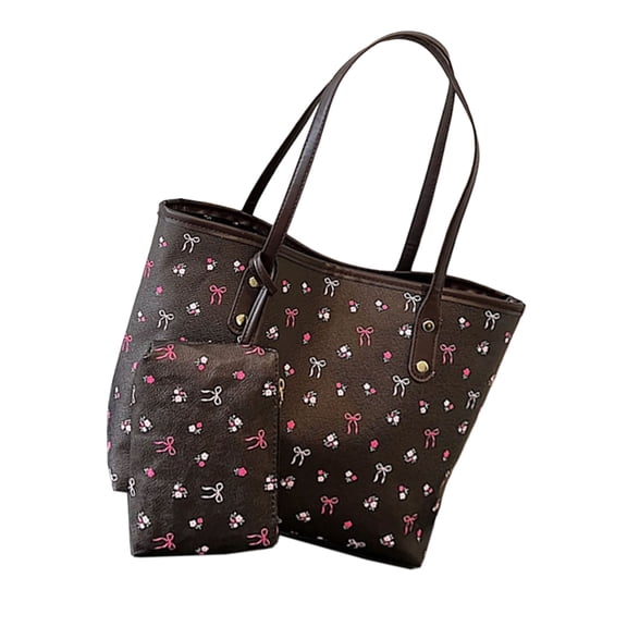 Large Capacity Bows Design Shoulder Bags Practical PU Underarm Bags Casual Top Handle Purse For Women Daily Use