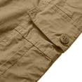 thumbnail image 6 of Men's Big & Tall Full Elastic Waist Casual Cotton Twill Cargo Pants Relaxed Fit Lightweight Ripstop Work Pant Multi Pocket Size M-5XL Gold, 6 of 6