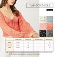 thumbnail image 2 of Women Sweetheart Neckline Long Sleeve Smocked Floral Jersey Blouse Top, 2 of 5