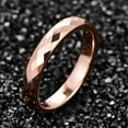 thumbnail image 3 of 4mm Tungsten Carbide Ring Wedding Bands for Women Rose Gold Faceted Wedding Ring, 3 of 5