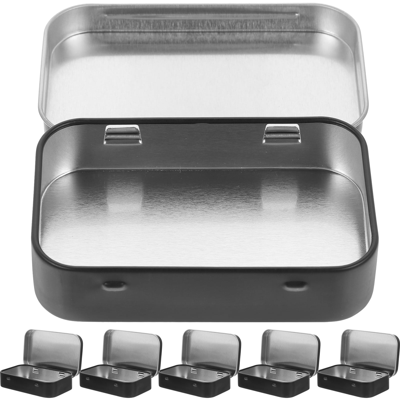 Homemaxs 6pcs Small Tin Box Empty Rectangle Tinplate Box Tinplate